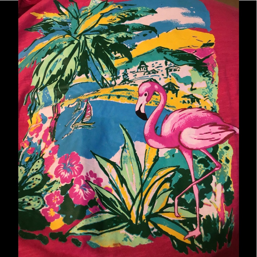 NWT KiwiFresh 2X Pink Flamingo Island Tropical Top - Picture 3 of 12